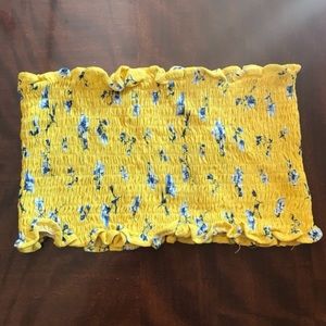 Yellow floral tube top